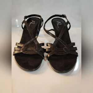 A2 by Aerosoles brand black sandals with criss-cross straps Size 7